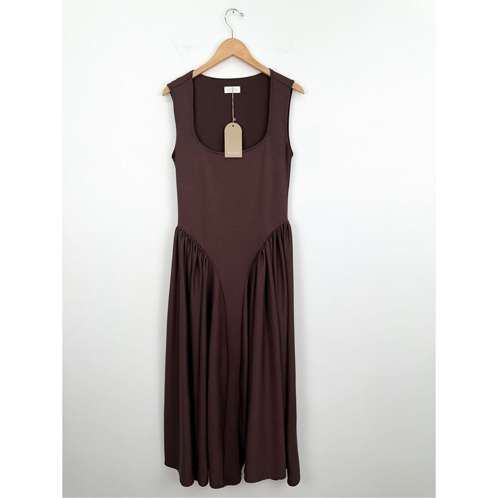 Square Neck Burgundy Maxi Dress - Women - Picture 2 of 12